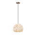 Justice Design Alabaster Rocks! 1 Light 10" Globe Pendant, Brass - ALR-6533-BRSS