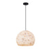 Justice Design Alabaster Rocks! 1 Light 13" Globe Pendant, Black - ALR-6535-MBLK