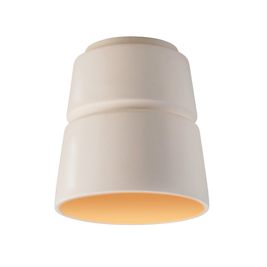 Justice Design Radiance 1Lt Cone Ceramic Flush Mount, White/Gold - CER-6150-MTGD