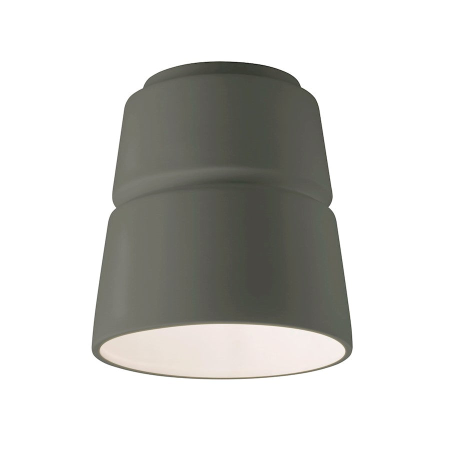 Justice Design Radiance 1Lt Cone Ceramic Flush, Green/Bisque - CER-6150-PWGN