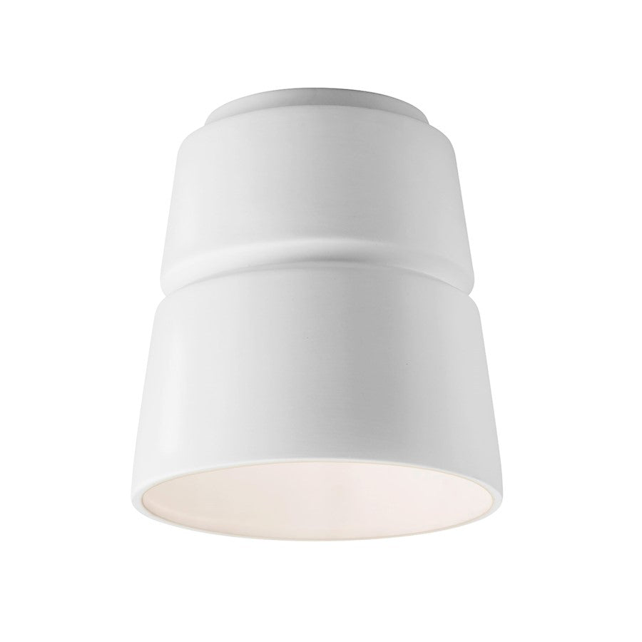 Justice Design Radiance 1Lt Cone Ceramic Flush, White/Bisque - CER-6150-WHT