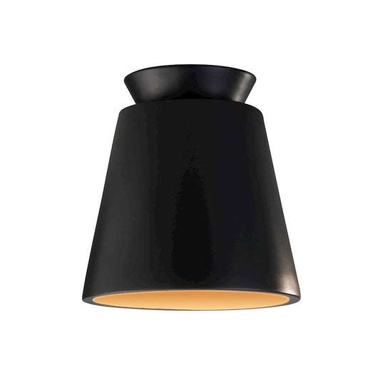 Justice Design Radiance 1Lt Trapezoid Ceramic Flush, Black/Gold - CER-6170-CBGD