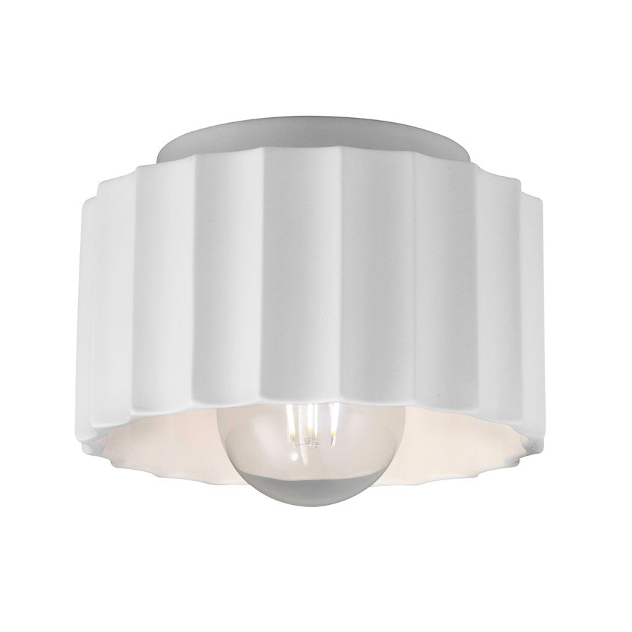 Justice Design Radiance 1Lt Gear Ceramic Flush Mount, Gloss White - CER-6183-WHT