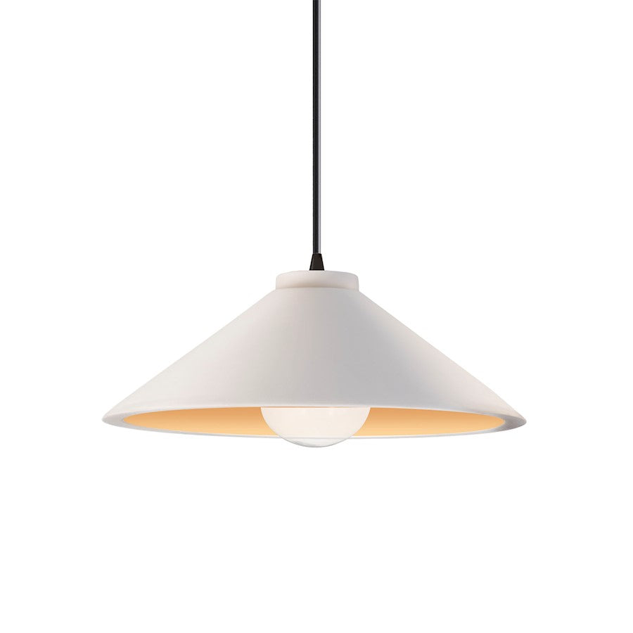 Justice Design Radiance 1Lt Flare Pendant, WH/GD/BK - CER-6240-MTGD-MBLK-BKCD