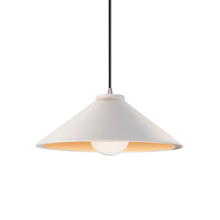 Justice Design Radiance 1Lt Flare Pendant, WH/GD/NK - CER-6240-MTGD-NCKL-BKCD