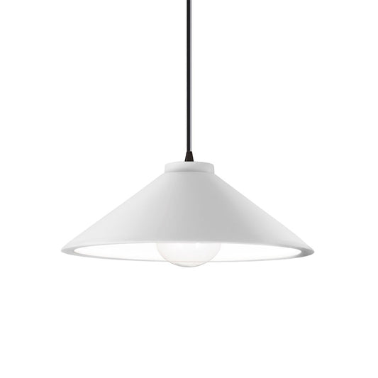 Justice Design Radiance 1Lt Flare Pendant, WH/Bisque/BK - CER-6240-WHT-MBLK-BKCD