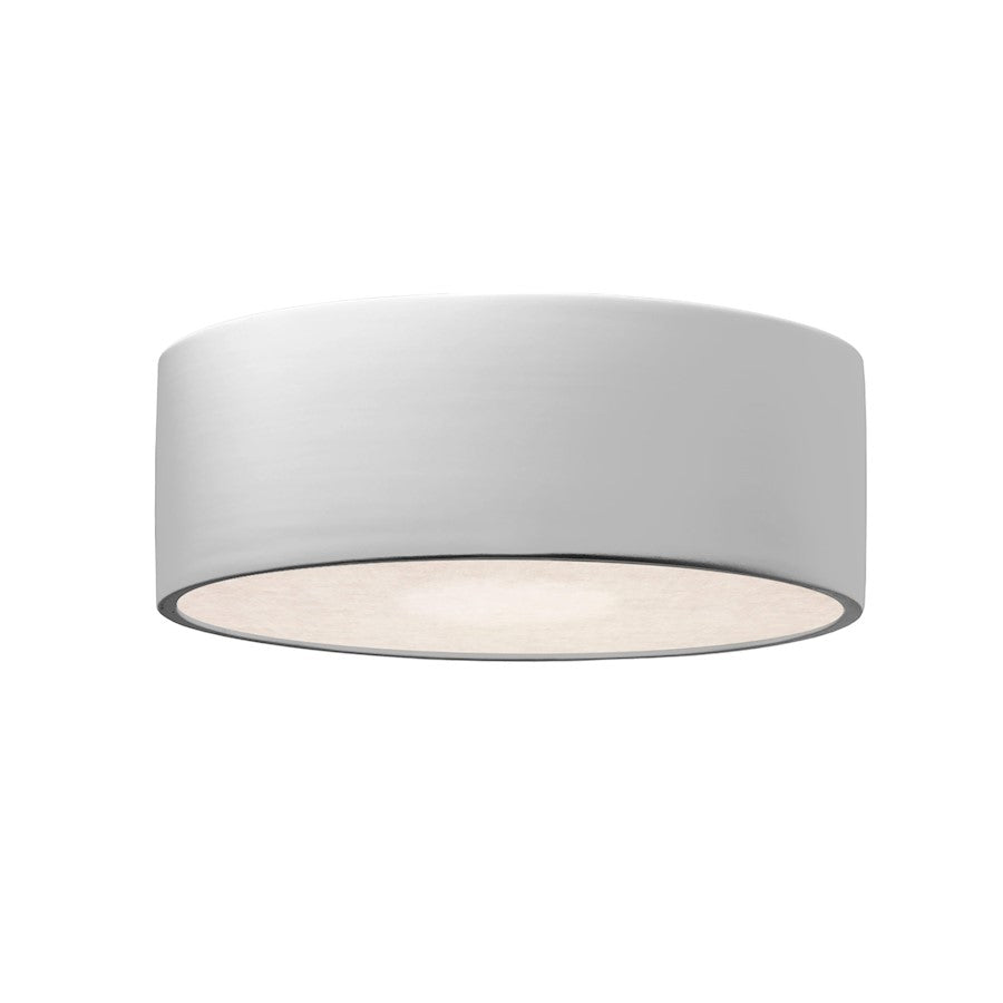 Justice Design Radiance 1Lt Short Round LED Flush, GWH - CER-6290-WHT