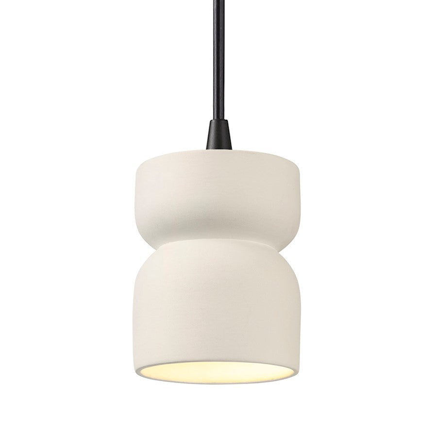 Justice Design Radiance 1Lt SH Hourglass Pendant, MW/B - CER-6500-MAT-MBLK-BKCD