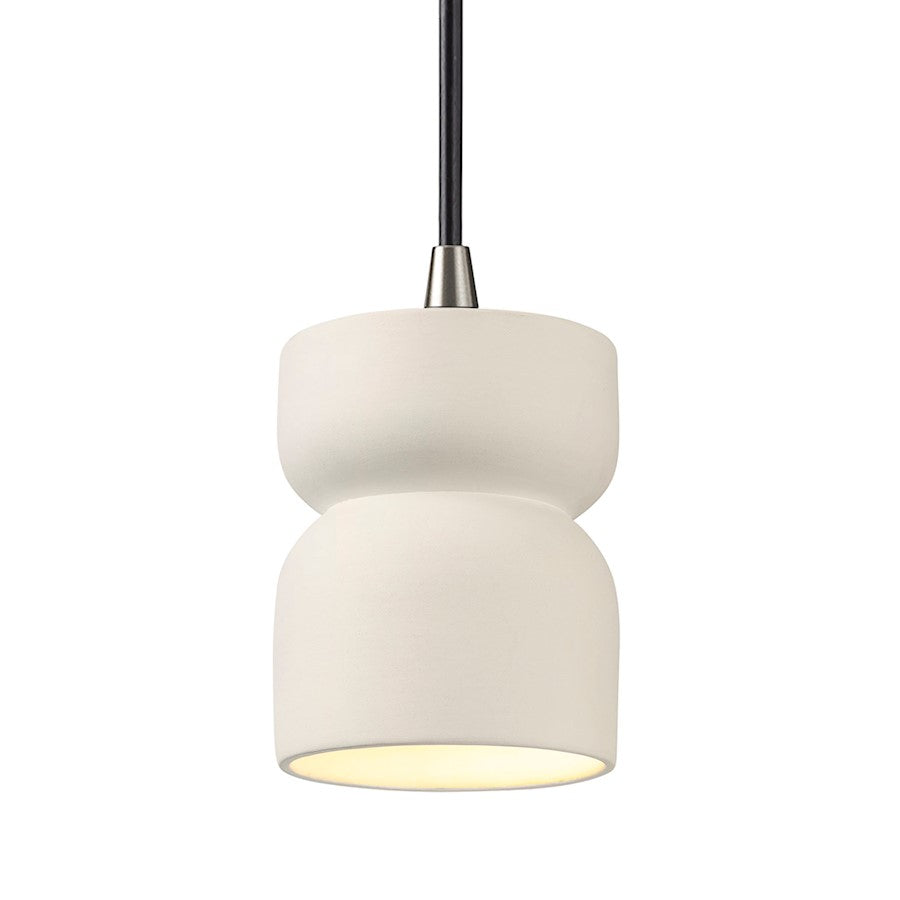 Justice Design Radiance 1Lt SH Hourglass Pendant, MW/N - CER-6500-MAT-NCKL-BKCD