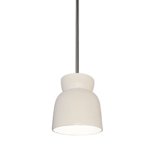 Justice Design Radiance 1Lt LG Hourglass Pendant, MW/N - CER-6515-MAT-NCKL-RIGID