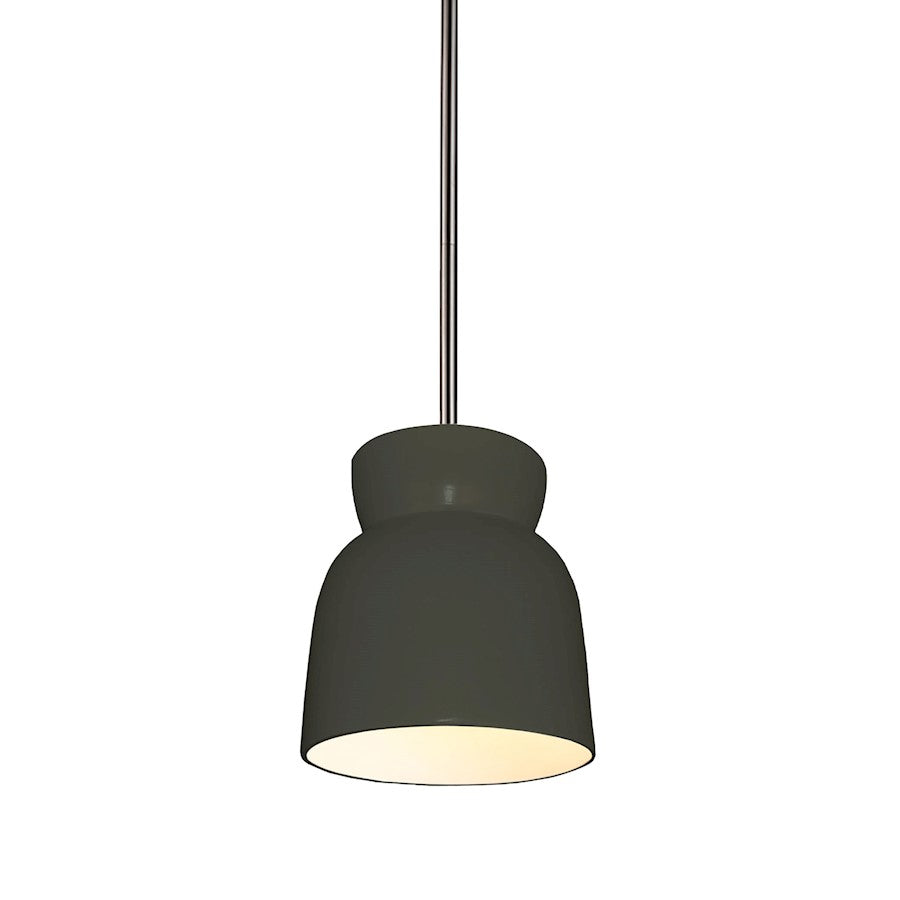 Justice Design Radiance 1Lt LG Hourglass Pendant, G/N - CER-6515-PWGN-NCKL-RIGID