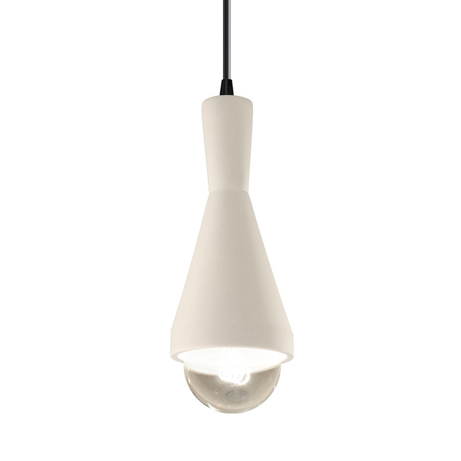 Justice Design Radiance 1Lt Erlen Pendant, MWH/Black - CER-6520-MAT-MBLK-BKCD