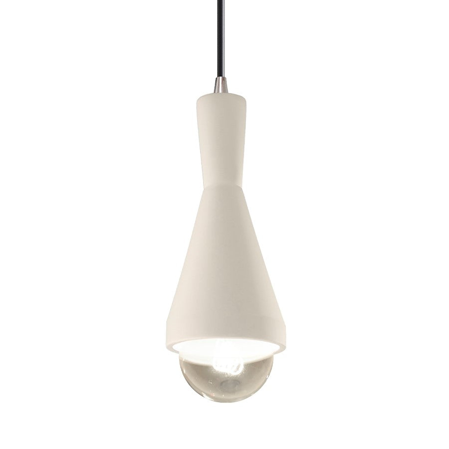 Justice Design Radiance 1Lt Erlen Pendant, MWH/Nickel - CER-6520-MAT-NCKL-BKCD