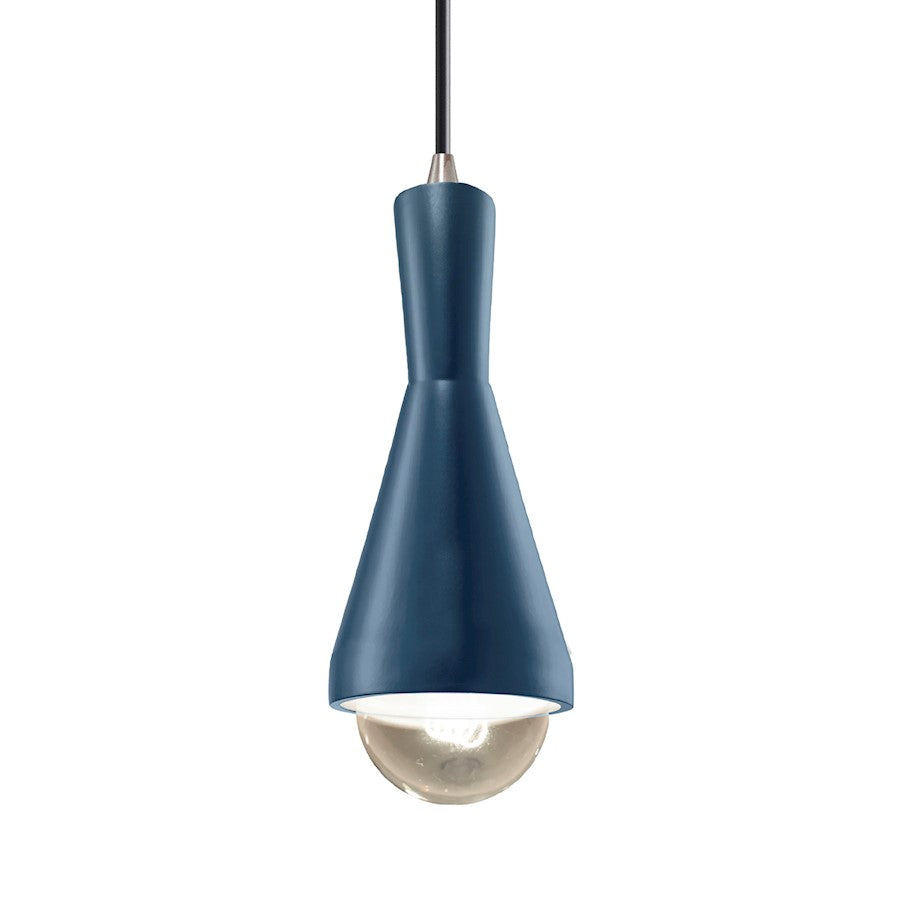 Justice Design Radiance 1Lt Erlen Pendant, Sky/Nickel - CER-6520-MID-NCKL-BKCD