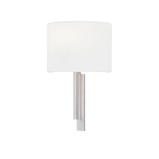 Justice Textile Hamilton 1Lt Rectangle Sconce, Nickel/White - FAB-4332-WHTE-NCKL