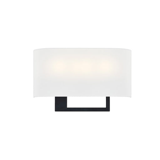 Justice Textile Callie 3Lt Rectangle Sconce, Brass/White - FAB-4334-WHTE-MBLK