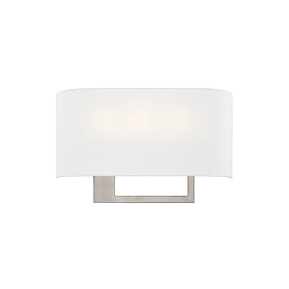 Justice Textile Callie 3Lt Rectangle Sconce, Nickel/White - FAB-4334-WHTE-NCKL