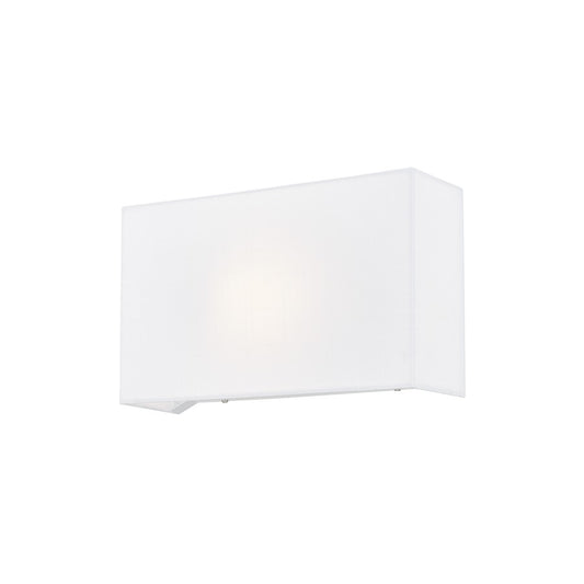 Justice Textile 1Lt Rectangle 13" Wall Sconce, White/White - FAB-5655-WHTE