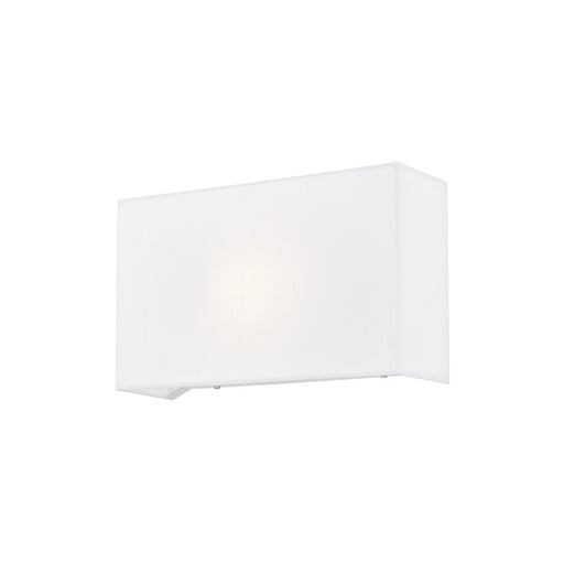 Justice Textile 1Lt Rectangle 13" Wall Sconce, White/White - FAB-5655-WHTE