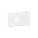 Justice Textile 1Lt Rectangle 13" Wall Sconce, White/White - FAB-5655-WHTE