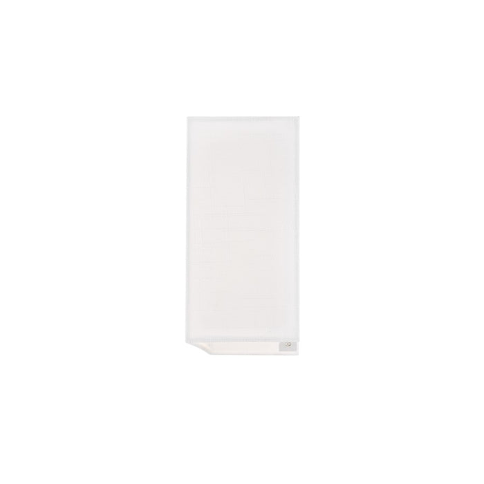 Justice Textile 1Lt Rectangle 13" Wall Sconce, White/White