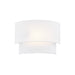 Justice Textile 1Lt Rectangle 14" Wall Sconce, White/White - FAB-5770-WHTE