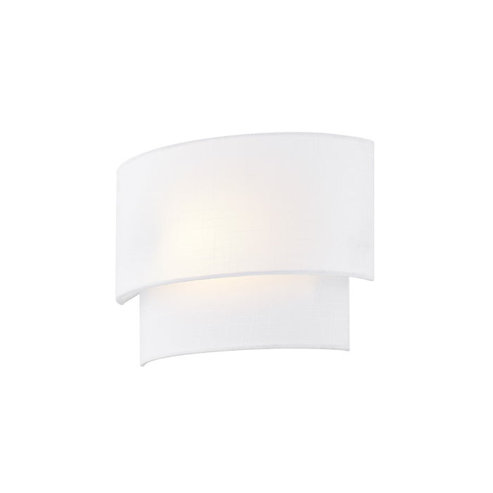 Justice Textile 1Lt Rectangle 14" Wall Sconce, White/White