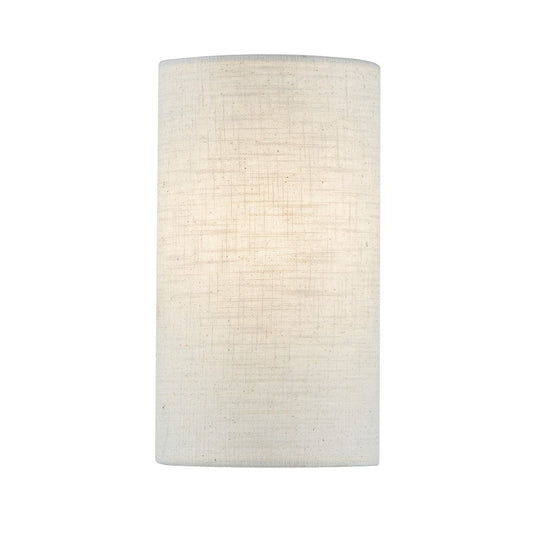 Justice Design Textile 1 Light Cylinder Wall Sconce, White/Cream - FAB-5945-CREM