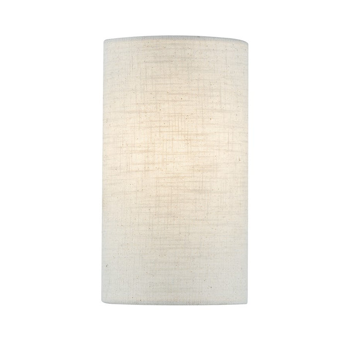 Justice Design Textile 1 Light Cylinder Wall Sconce, White/Cream - FAB-5945-CREM