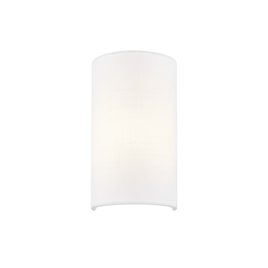 Justice Design Textile 1 Light Cylinder Wall Sconce, White/White - FAB-5945-WHTE