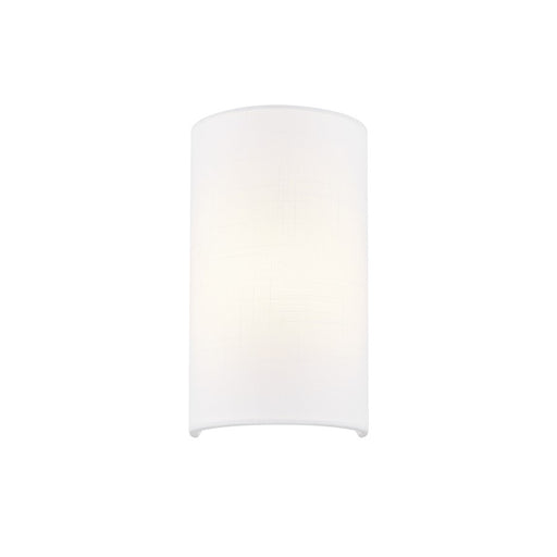 Justice Design Textile 1 Light Cylinder Wall Sconce, White/White - FAB-5945-WHTE