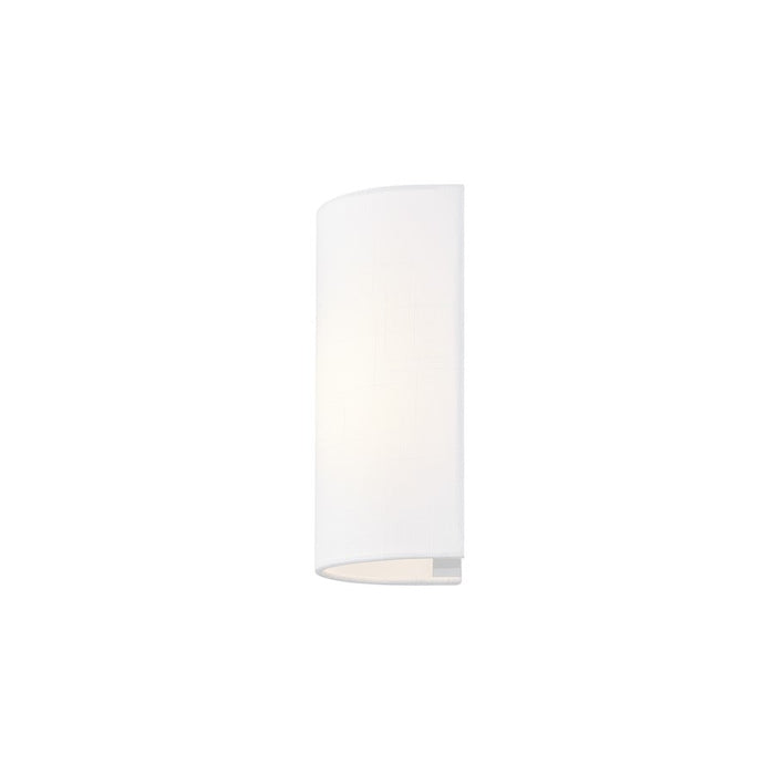 Justice Design Textile 1 Light Cylinder Wall Sconce, White/White