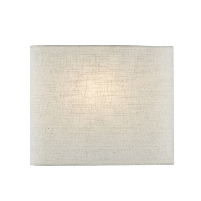 Justice Textile 1Lt Rectangle 12" Wall Sconce, White/Cream - FAB-8855-CREM