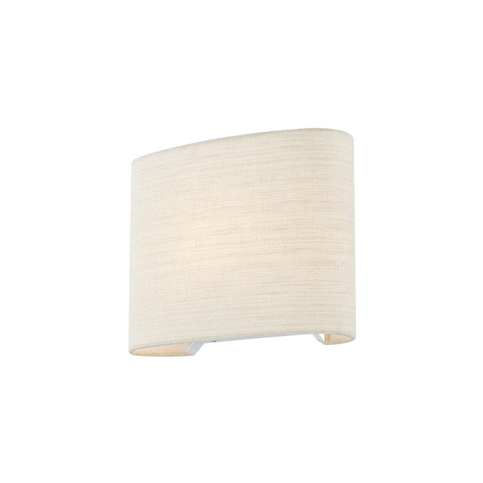 Justice Textile 1Lt Rectangle 12" Wall Sconce, White/Cream