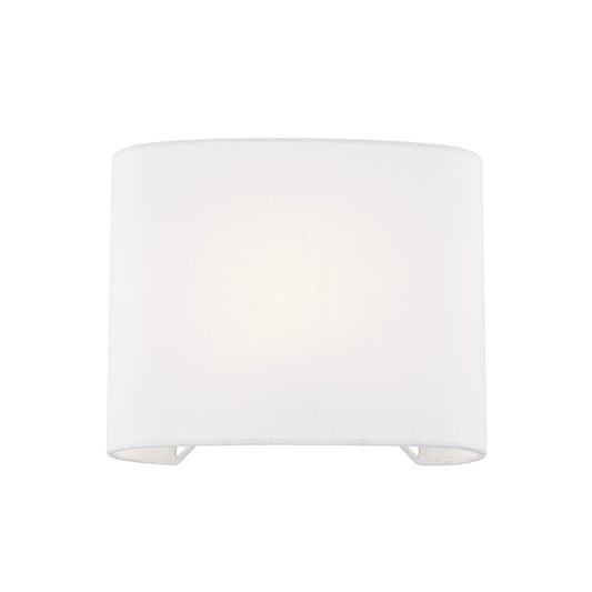 Justice Textile 1Lt Rectangle 12" Wall Sconce, White/White - FAB-8855-WHTE