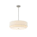 Justice Textile Classic 5Lt Drum Pendant, Nickel/Cream - FAB-9776-CREM-NCKL