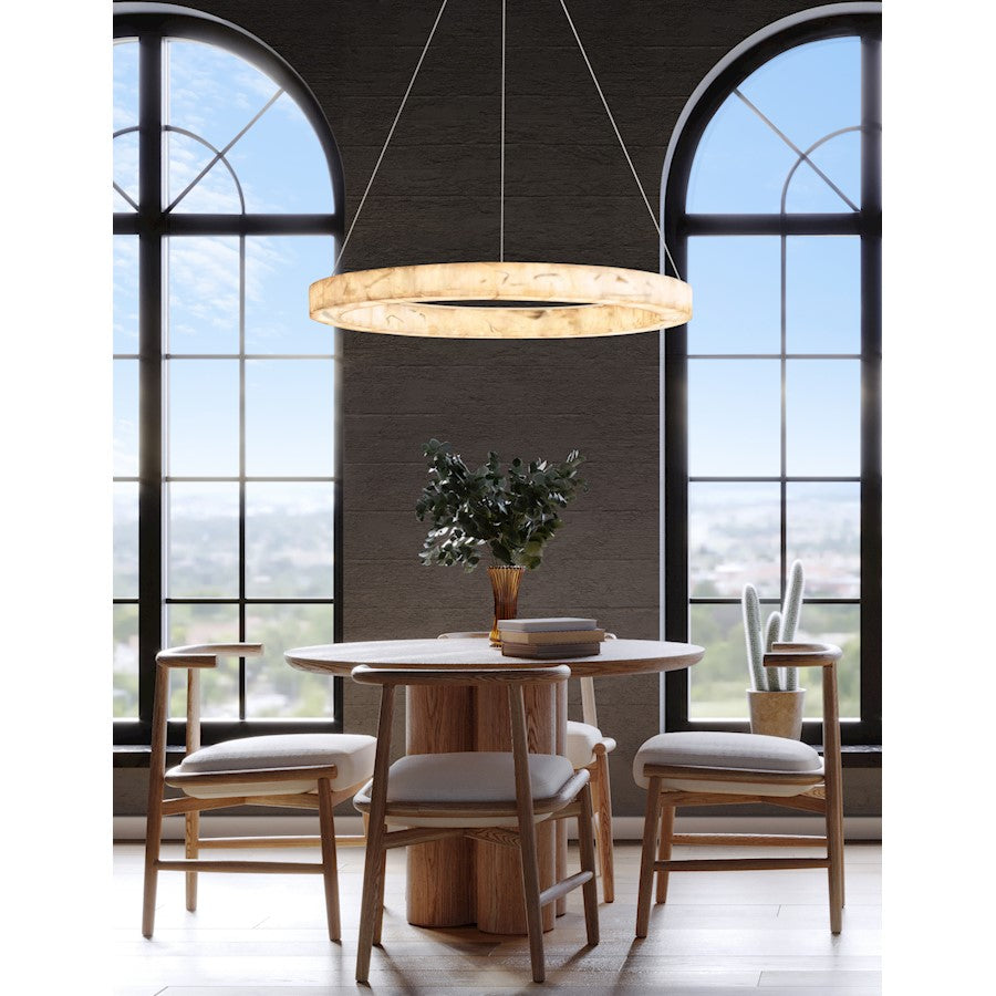 LED 24" Ring Pendant, Brushed Brass