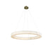 Justice LumenAria Medley LED 42" Ring Pendant, BR/Faux Alabaster - FAL-8226-BRSS