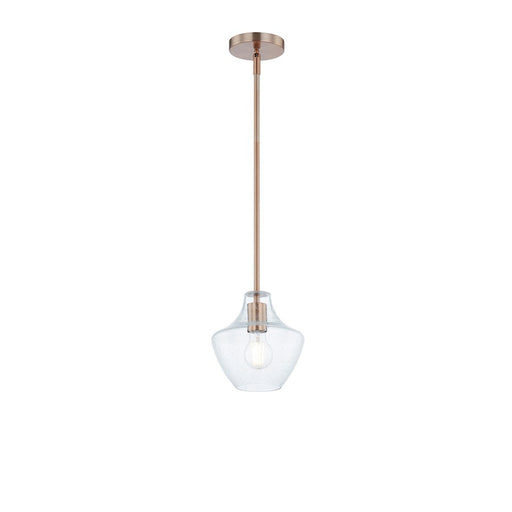 Justice Fusion Harlow 1Lt 8" Pendant, Brass/Seeded Glass - FSN-4177-SEED-BRSS