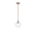 Justice Fusion Harlow 1Lt 8" Pendant, Brass/Seeded Glass - FSN-4177-SEED-BRSS