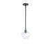 Justice Fusion Harlow 1Lt 8" Pendant, Black/Seeded Glass - FSN-4177-SEED-MBLK