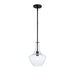 Justice Fusion Harlow 1Lt 10" Pendant, Black/Seeded Glass - FSN-4178-SEED-MBLK