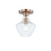 Justice Fusion Harlow 1Lt Semi-Flush, Brass/Seeded - FSN-4179-SEED-BRSS