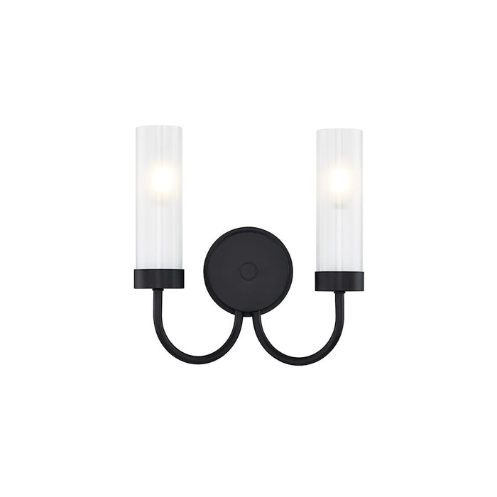 Justice Fusion Anchor 2Lt Cylinder Sconce, Black/Clear Frosted