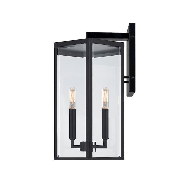 Justice Fusion Edgeworth 3Lt Rec Outdoor Sconce, Black/Clear