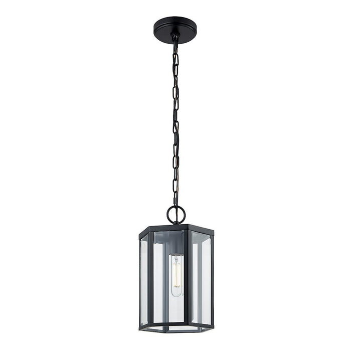 Justice Fusion Edgeworth 1Lt Outdoor Pendant, Black/Clear - FSN-7675W-CLER-MBLK