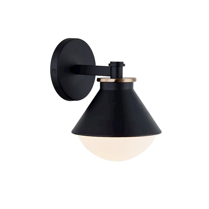 Justice Fusion Ravelle Cone 10" Out Sconce, Black/Brass Ring/Opal