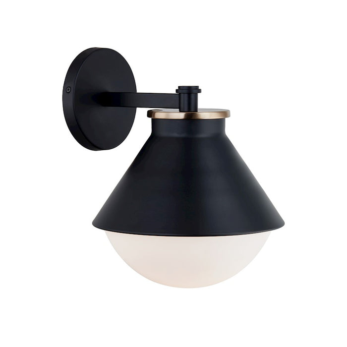 Justice Fusion Ravelle Cone 13" Out Sconce, Black/Brass Ring/Opal