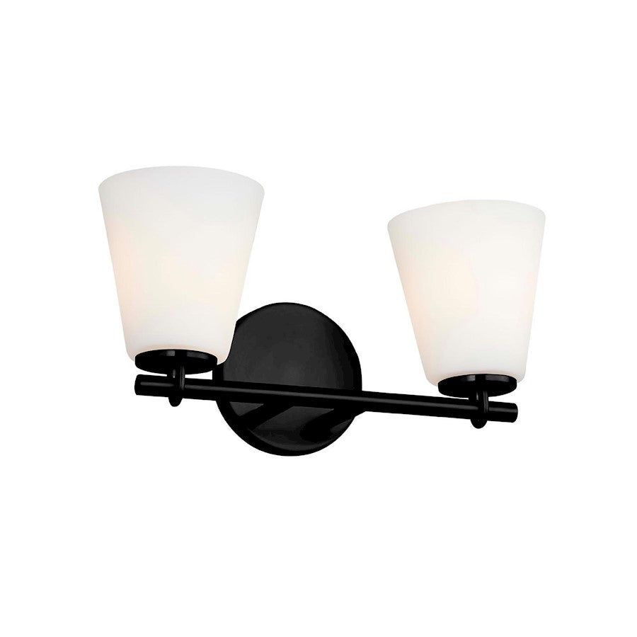 2 Light Bathroom Vanity Light, Opal