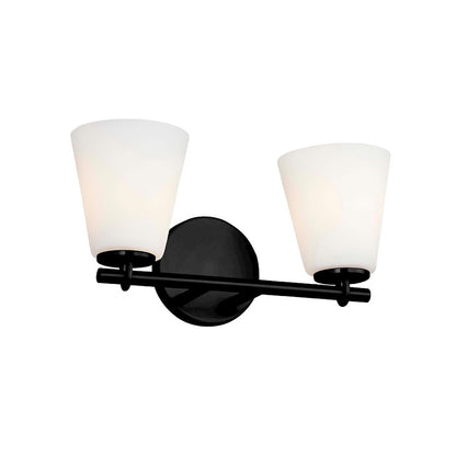 2 Light Bathroom Vanity Light, Opal